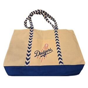 LA Dodgers Chef Merito Seasonings 2019 Large Tote Bag Cream Blue